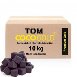 Уголь кокосовый ЯЩИК Tom Coco Gold 10kg (Horeka) (25mm)