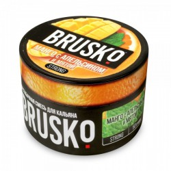 Бестабачная смесь BRUSKO STRONG Манго с Апельсином и Мятой 50g
