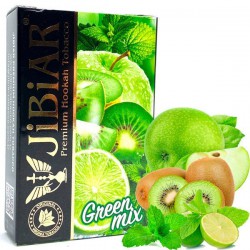 Табак Jibiar Green Mix 50g.(Мята Киви Лайм Яблоко)